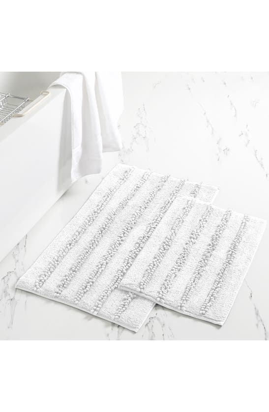 Modern Threads 2-piece Chenille Bath Mat Set In White