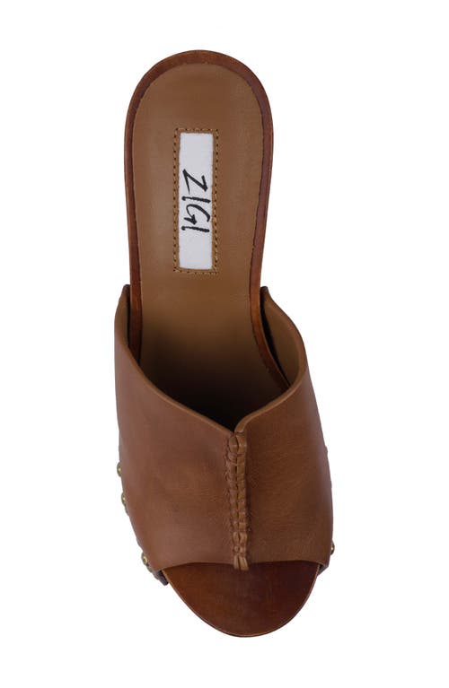 Zigi Yama Platform Slide Sandal In Tan Leather