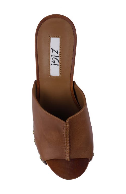 Shop Zigi Yama Platform Slide Sandal In Tan Leather