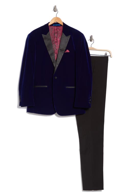 Gino Vitale Slim Fit 2-piece Velvet Suit In Blue