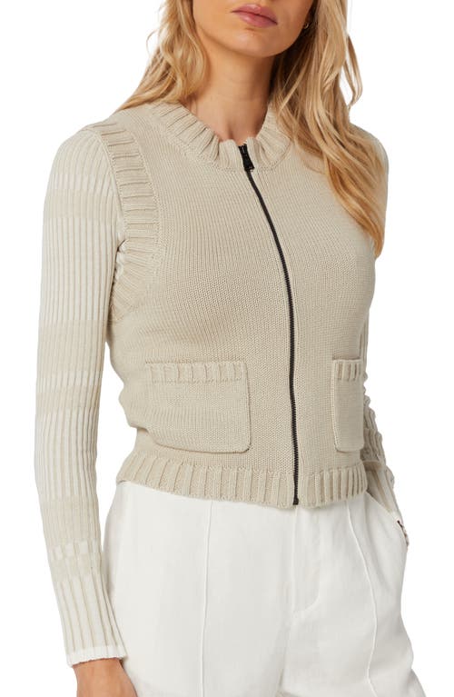 Cartsen II Zip Front Organic Cotton Sweater Vest in Pumice