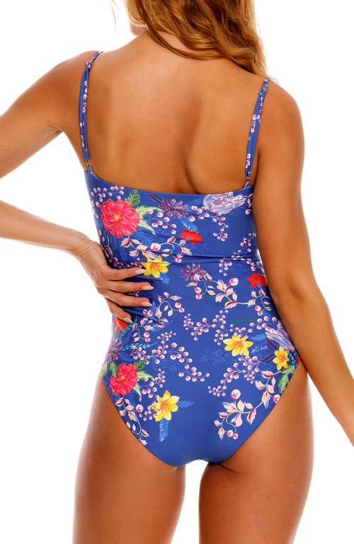 Shop Agua Bendita Miller Vessel Embroidered One-piece Swimsuit In Blue