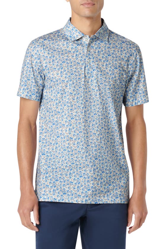 Bugatchi Victor Ooohcotton® Floral Polo In Air Blue
