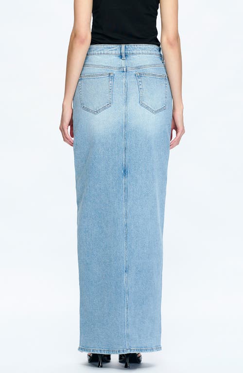 Bayeas Lauren Mid Rise Front Slit Maxi Skirt In Periwinkle Blue