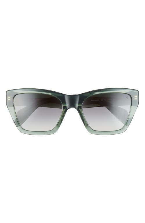 Rag & Bone 54mm Gradient Rectangle Sunglasses In Green/gray Shaded