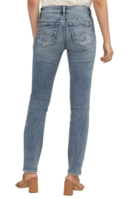 Shop Silver Jeans Co. Elyse Mid Rise Straight Leg Jeans In Indigo