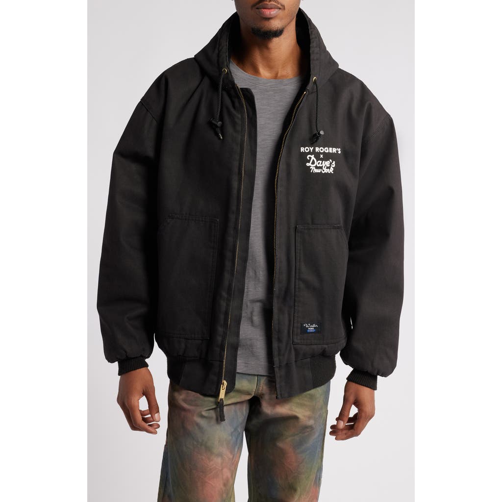 ROY ROGER'S X DAVE'S NEW YORK ROY ROGERS X DAVE'S NEW YORK HOODED LOGO GRAPHIC ZIP JACKET