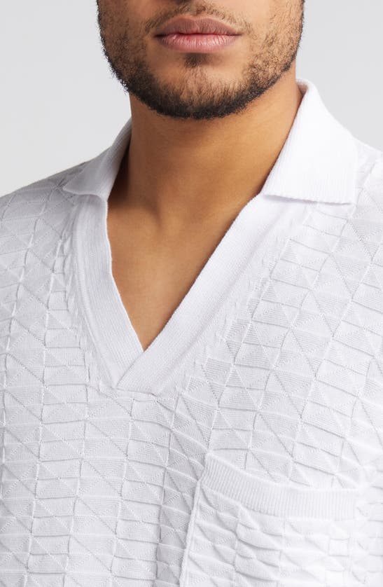 Shop Hugo Spato Cotton Jacquard Sweater Polo In White