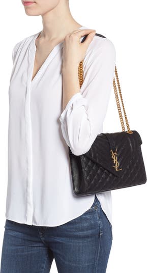 Saint laurent envelope outlet quilted leather shoulder bag