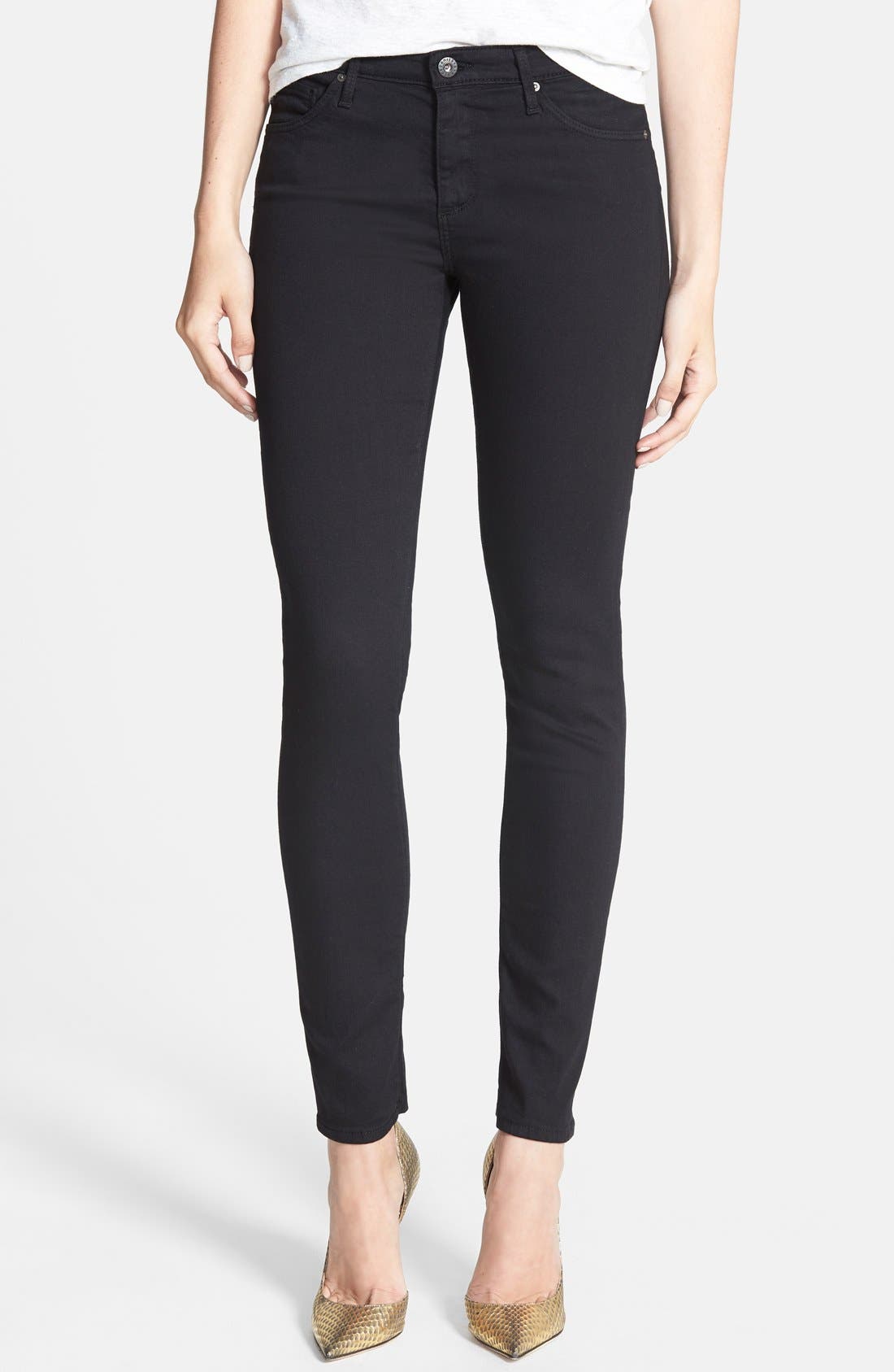 AG 'The Prima' Cigarette Leg Skinny Jeans (Super Black) Nordstrom