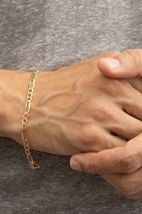ORADINA ORADINA 14K YELLOW GOLD FLORENTINE FIGARO BOLD BRACELET