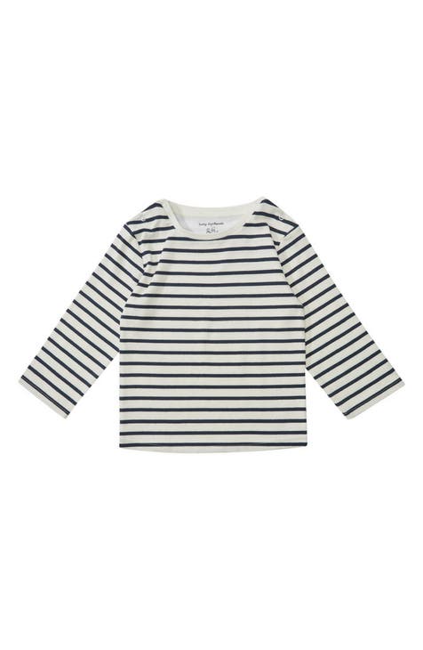 Kids' Breton Stripe Long Sleeve Cotton T-Shirt (Toddler, Little Kid ...