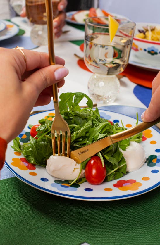 Misette Squiggle 5-piece Flatware Set In Matte Gold