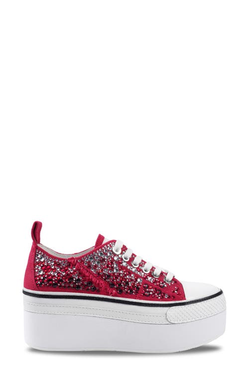 Shop Zigi Koralay Embellished Platform Sneaker In Red/multi