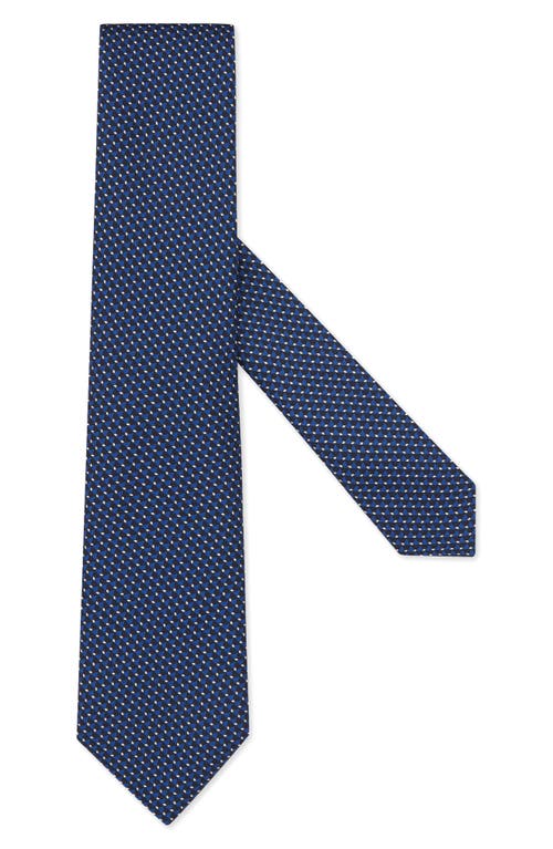 Zegna Ties Triangle Geometric Print Silk Tie In Navy