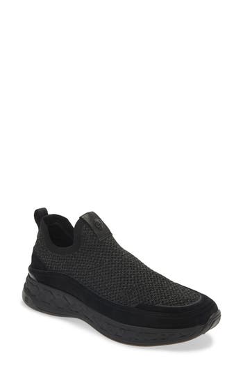 Kurt Geiger London Womens Black Kensington Eagle-embellished Knitted Low-top Trainers In Black