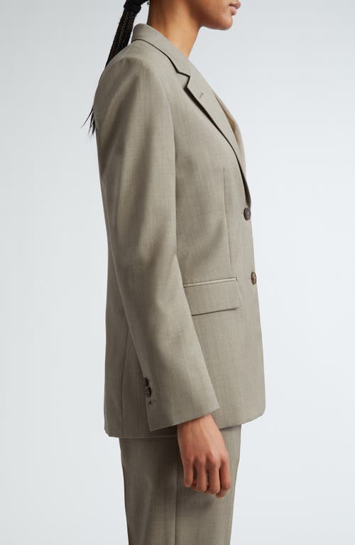 Shop Golden Goose Journey Single Breasted Wool Blazer In Fallen Rock