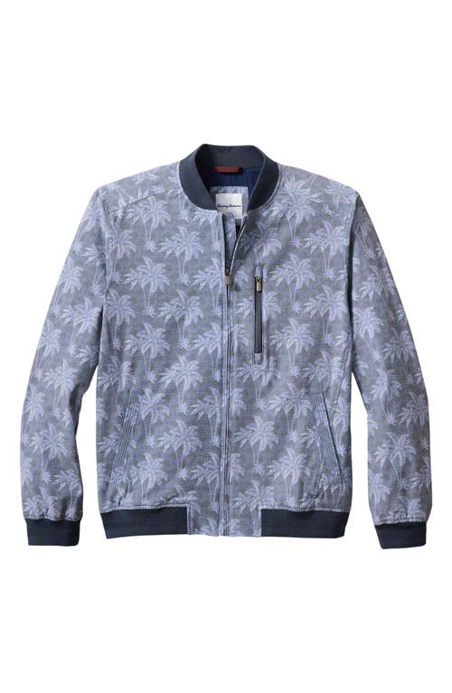 Shop Tommy Bahama Nova Wave Palm Valley Bomber Jacket In Dockside Blue