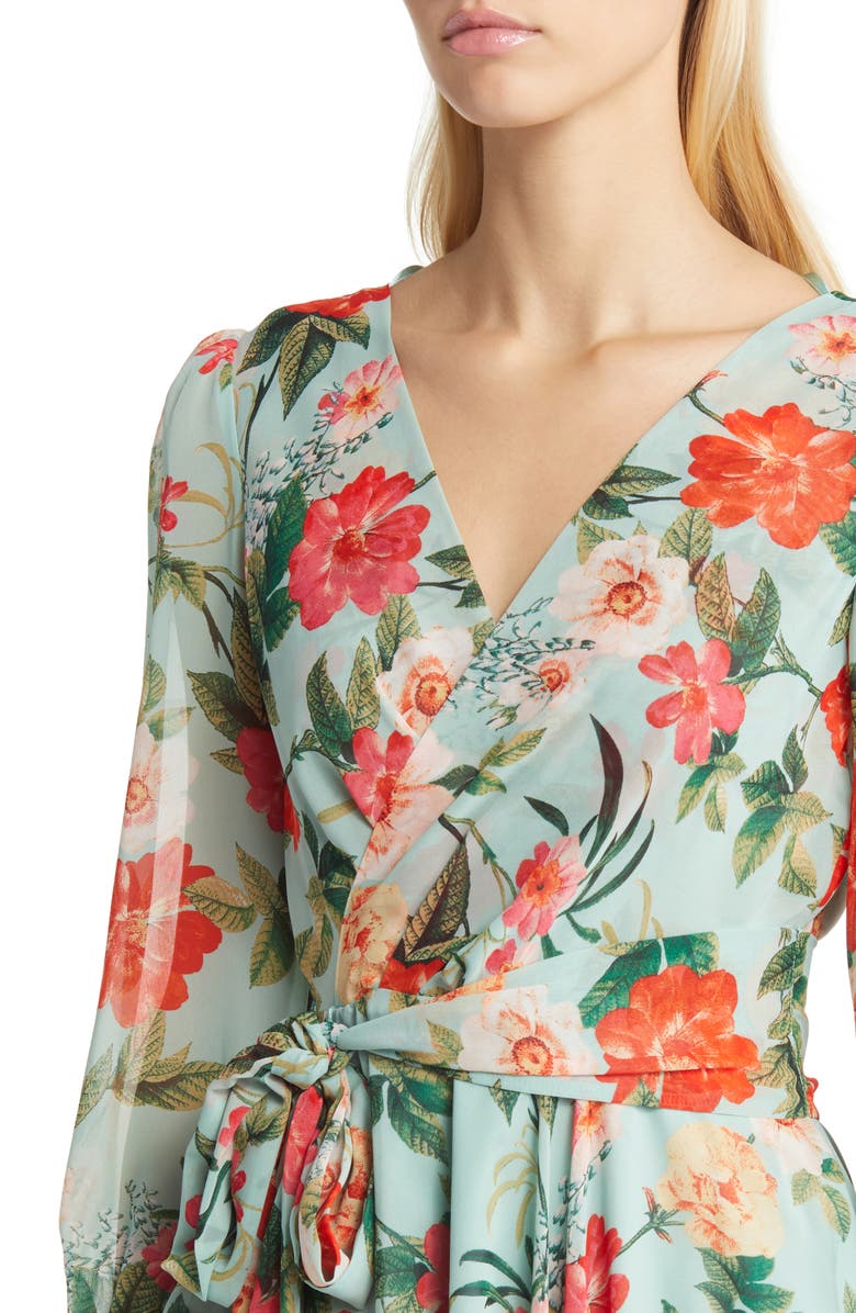Eliza J Floral Long Sleeve HighLow Dress Nordstromrack