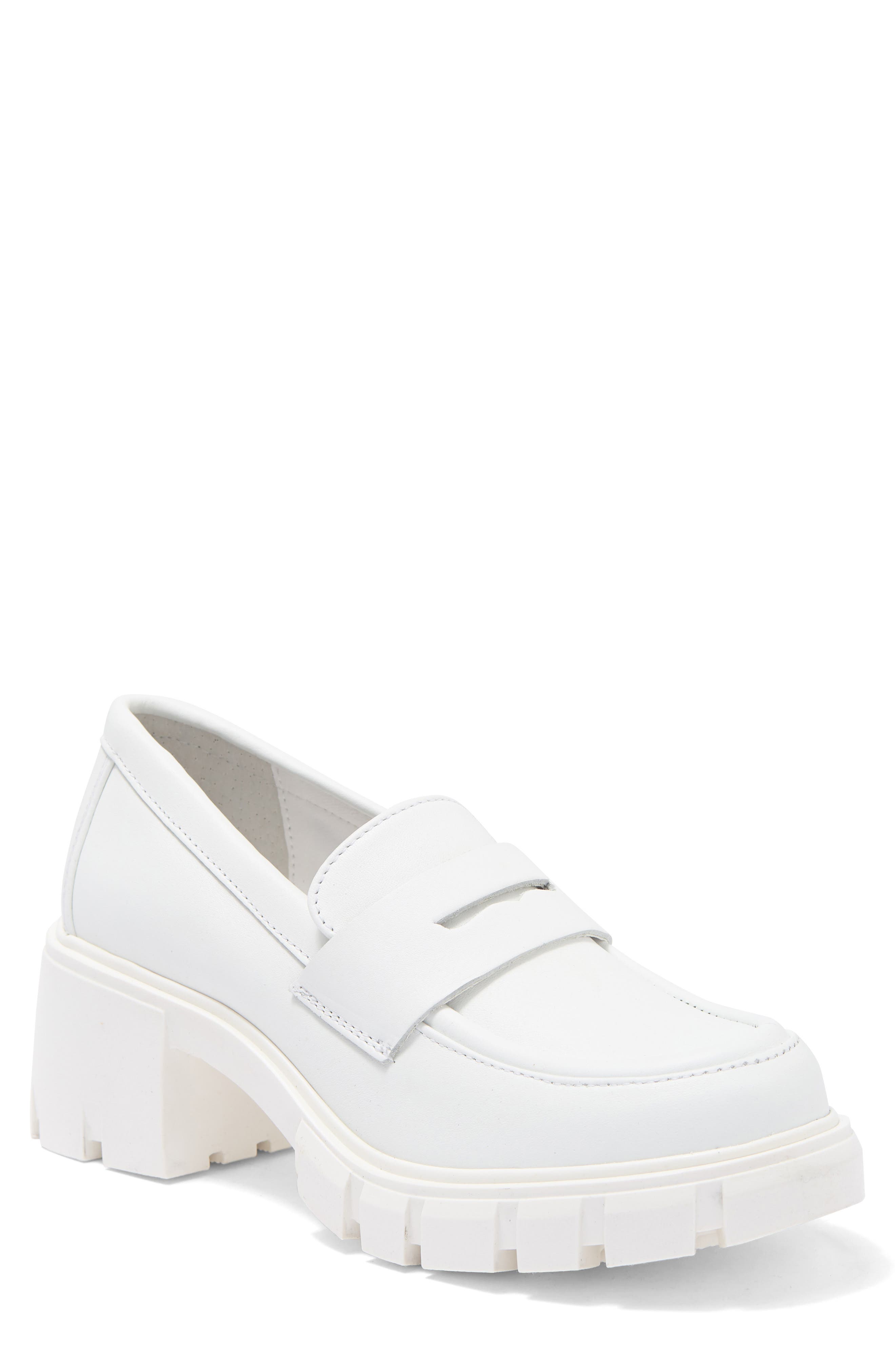 white loafers platform