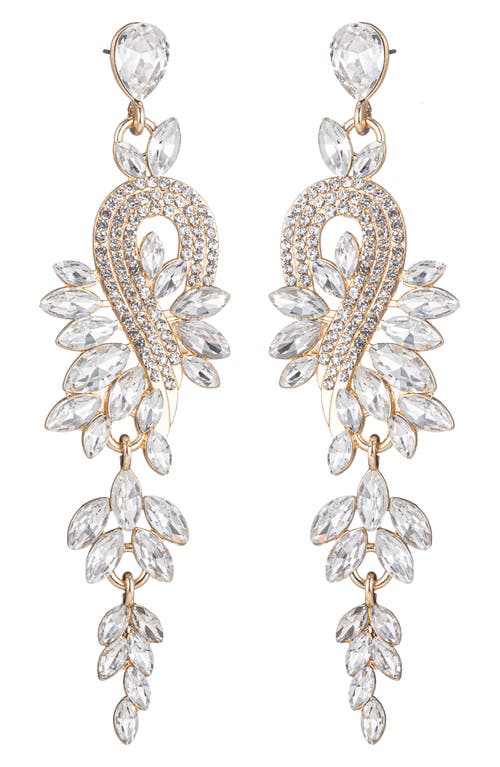 Eye Candy Los Angeles Gardena Drao Crystal Statement Earrings In Gold