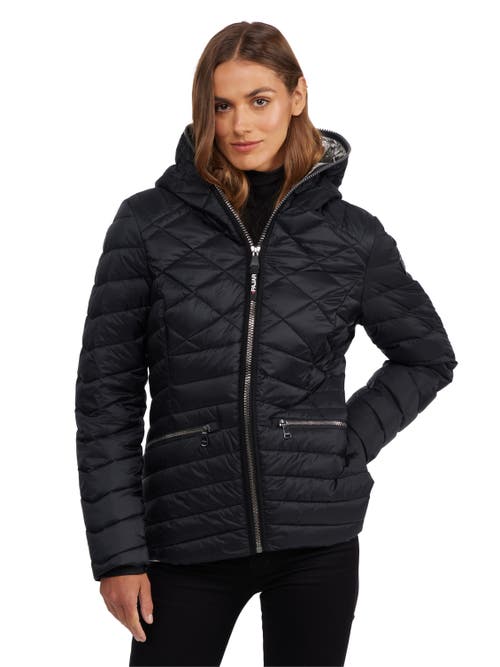 Pajar Nyota Lightweight Mixed-diamond Quilted Packable Jacket In Black