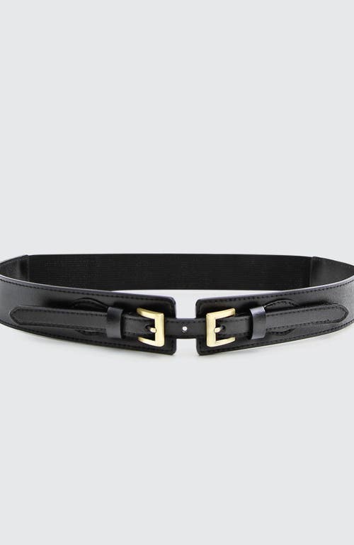 Belle & Bloom London Fog Leather Waist Belt In Black