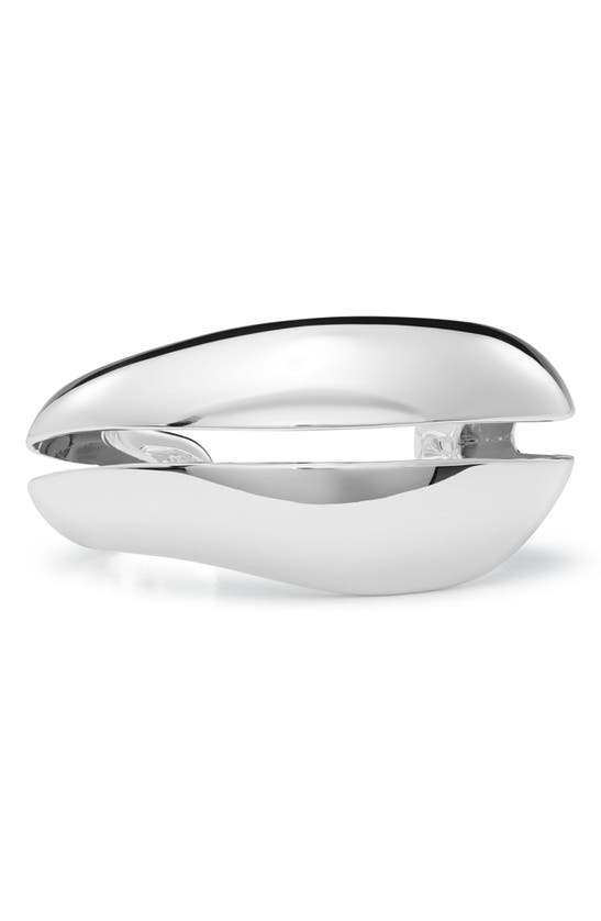 Tory Burch Wave Cuff Bracelet In Light Silver