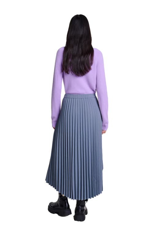 Shop Maje Asymmetrical Pleated Skirt In Grey