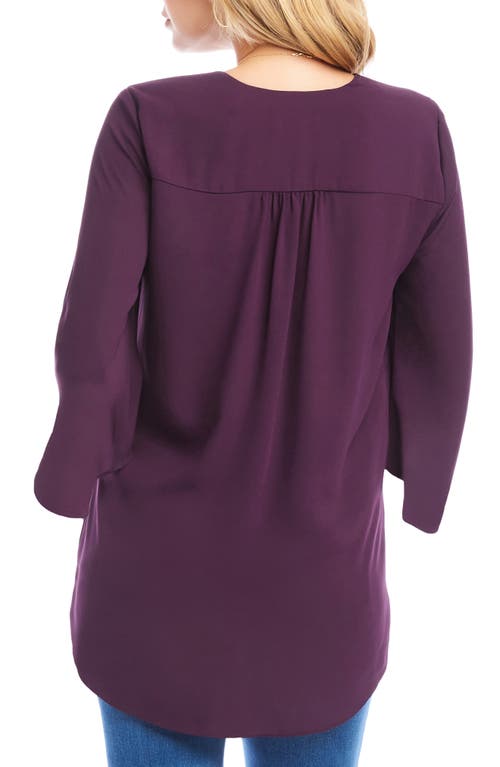 Shop Karen Kane Asymmetrical Crepe Top In Eggplant