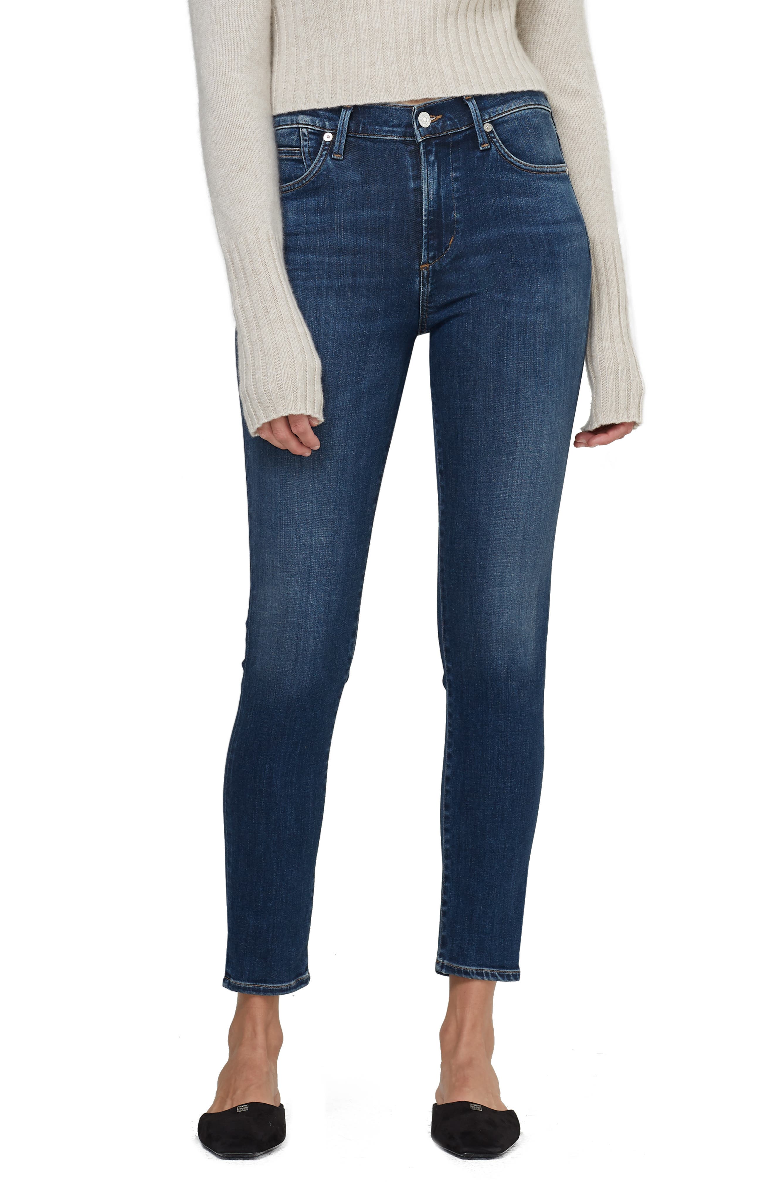 Jean skinny Rocket Ankle a taille mi-haute Jean Citizens of Humanity en coloris Bleu 40 % de réduction Femme Vêtements Jeans Jeans skinny 