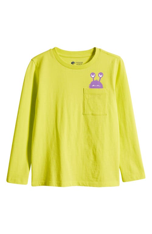 Tucker + Tate Kids' Long Sleeve Pocket Graphic T-Shirt in Green Sulphur Pocket Monster