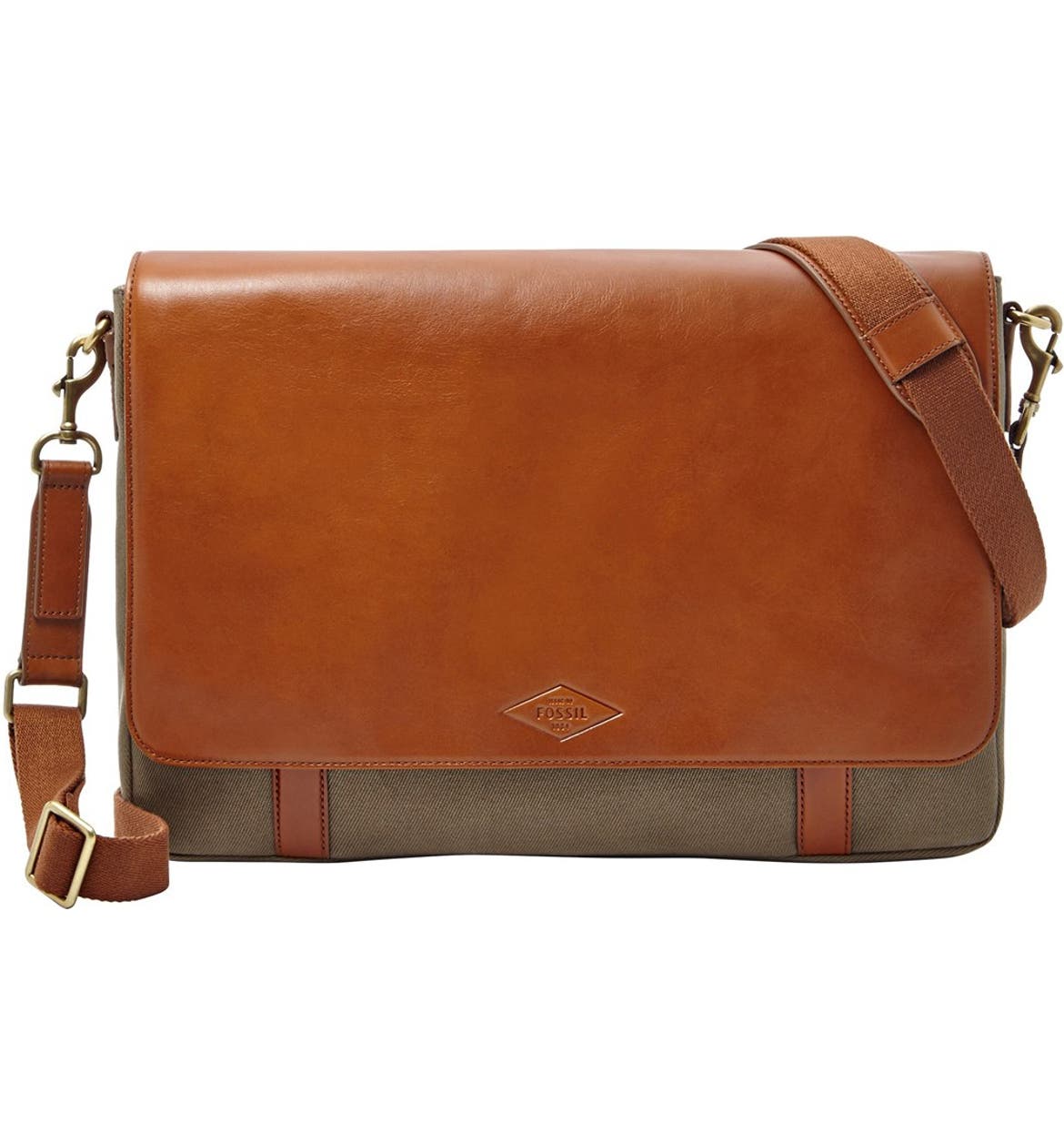 Fossil 'Aiden' Twill & Leather Messenger Bag | Nordstrom