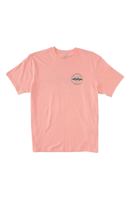 Billabong Kids' Rotor Diamond Cotton Graphic Tee In Neon Light Red