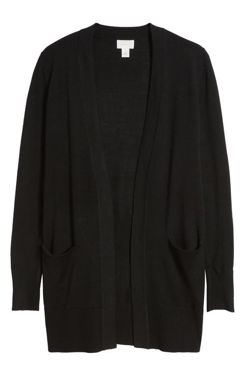 Caslonr Caslon(r) Everyday Open Front Cardigan In Black