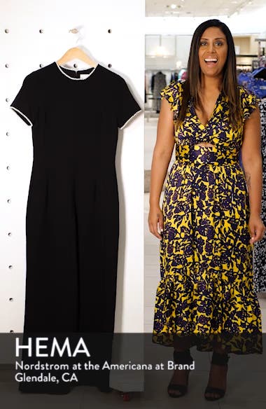 gal meets glam pearl trim jumpsuit