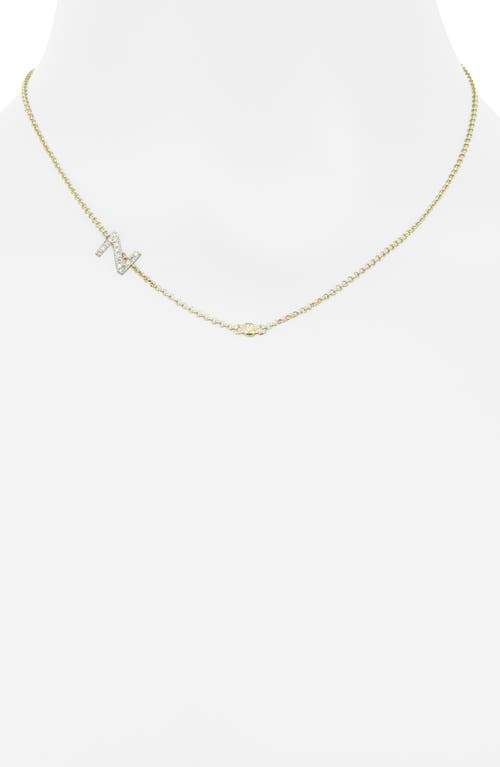Meshmerise Bezel Diamond Initial Chain Necklace In Yellow-z