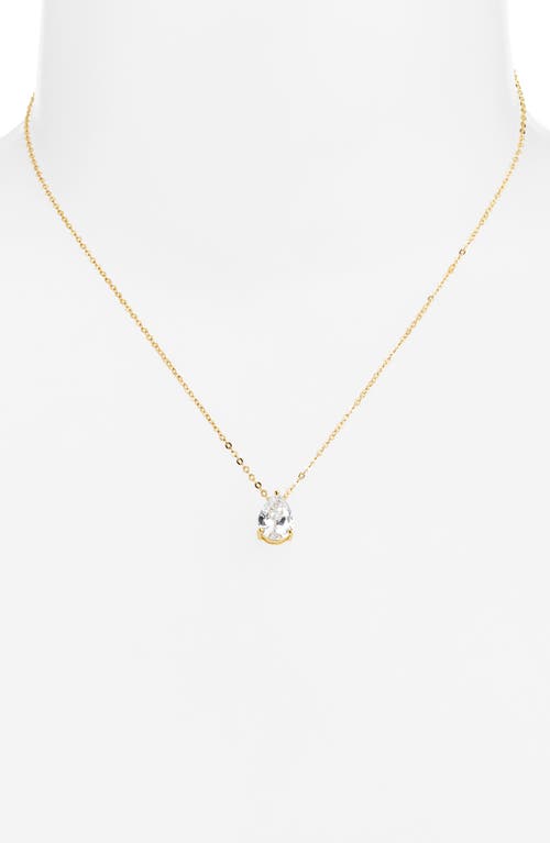 Shop Nordstrom Pear Cubic Zirconia Pendant Necklace In Clear-gold