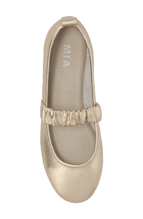 Mia Uliana Mary Jane Flat In Soft Gold