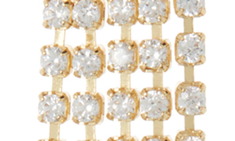 Shop Nordstrom Rack Imitation Pearl & Cubic Zirconia Fringe Drop Earrings In Clear- White- Gold