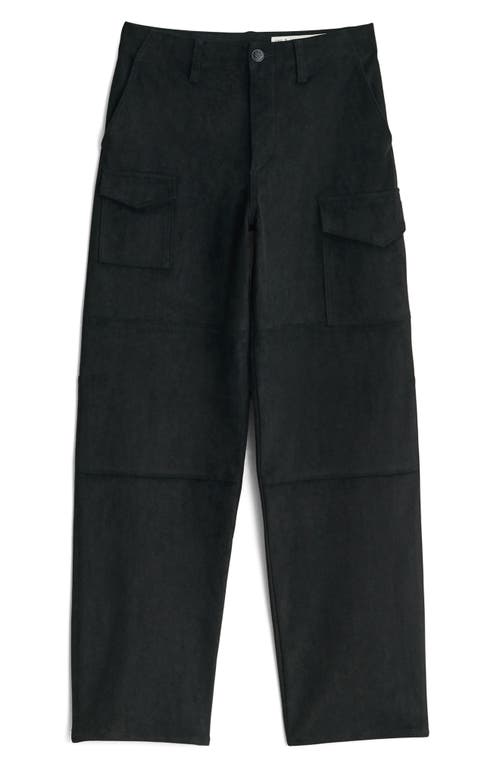 Rag & Bone Wide-leg Jeans In Blkfx Suede