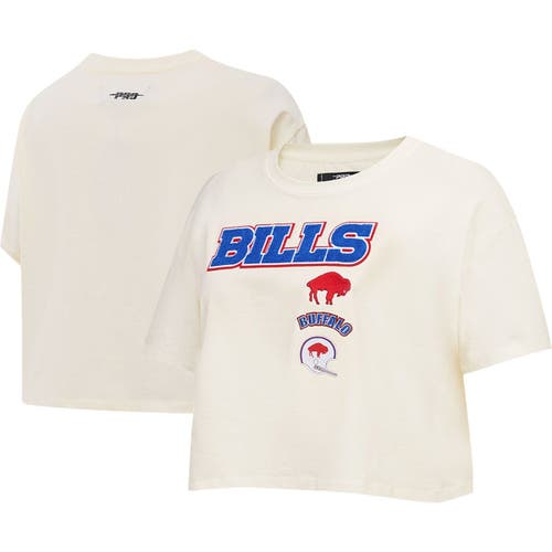 Women's Pro Standard Cream Buffalo Bills Retro Classic Boxy Cropped T-Shirt
