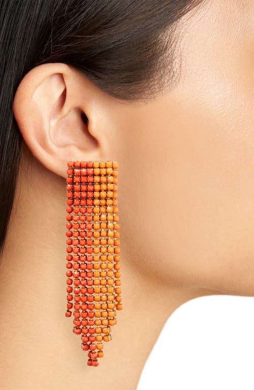 Shop Deepa Gurnani Rayla Beaded Chandelier Earrings In Coral