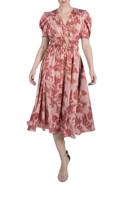 Shop Julia Jordan Print Puff Sleeve Dress In Blush Multi