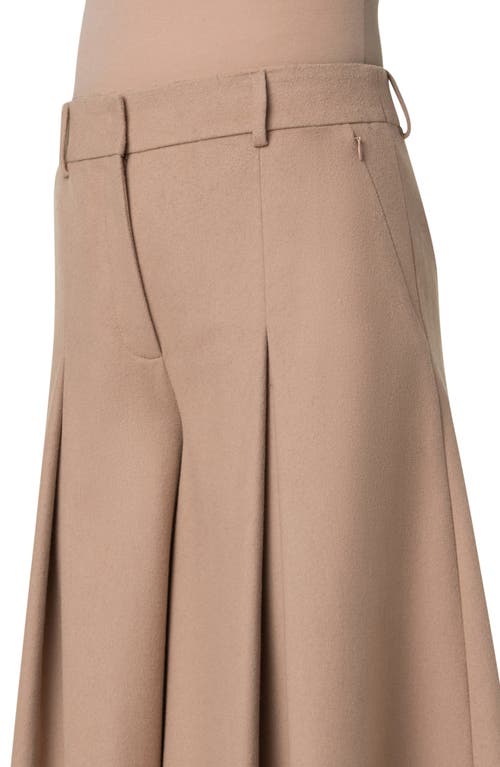 Akris Fiorell Wool Flannel Culottes In Camel
