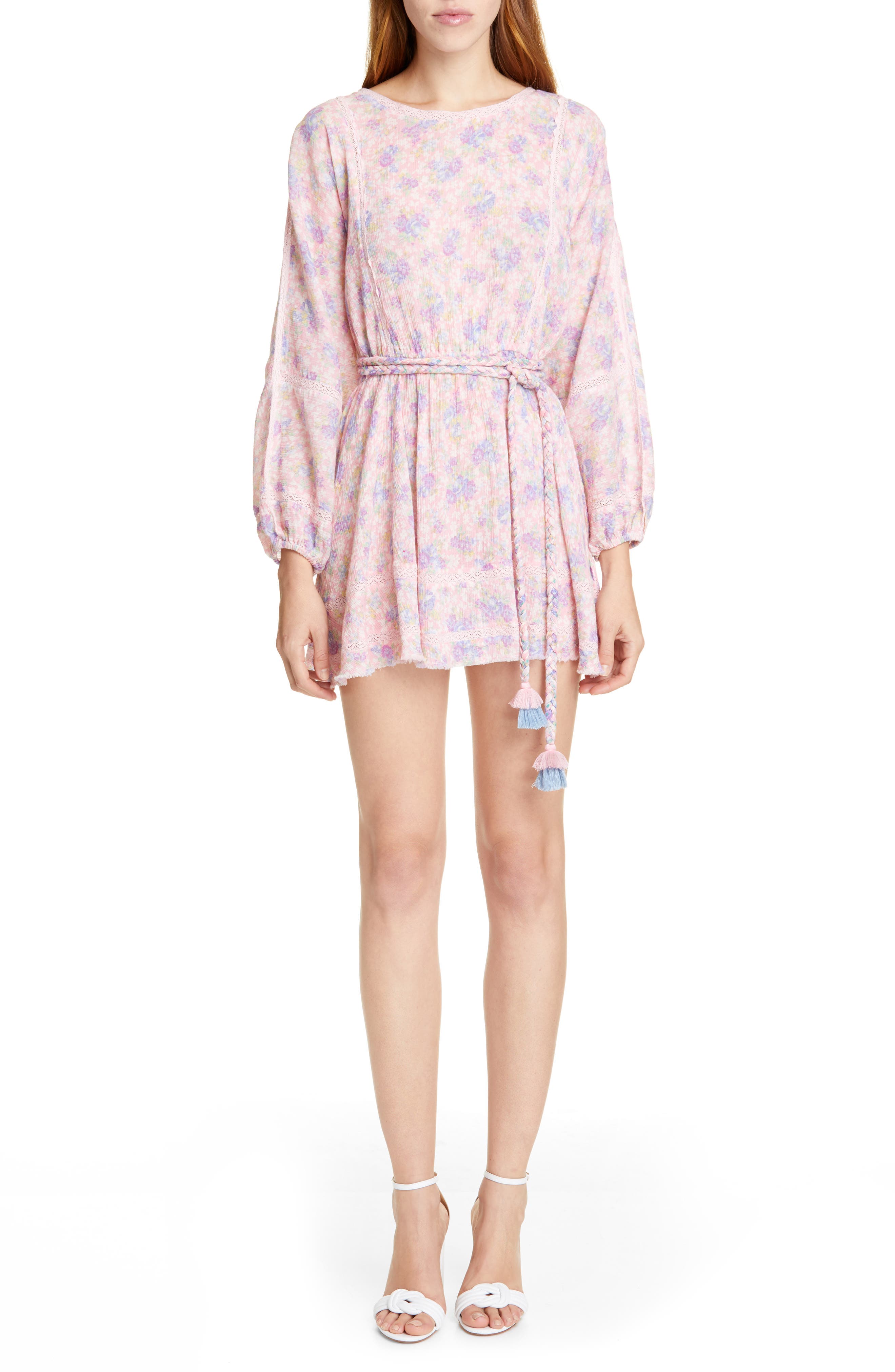 Loveshackfancy Noelle Long Sleeve Dress, Pink