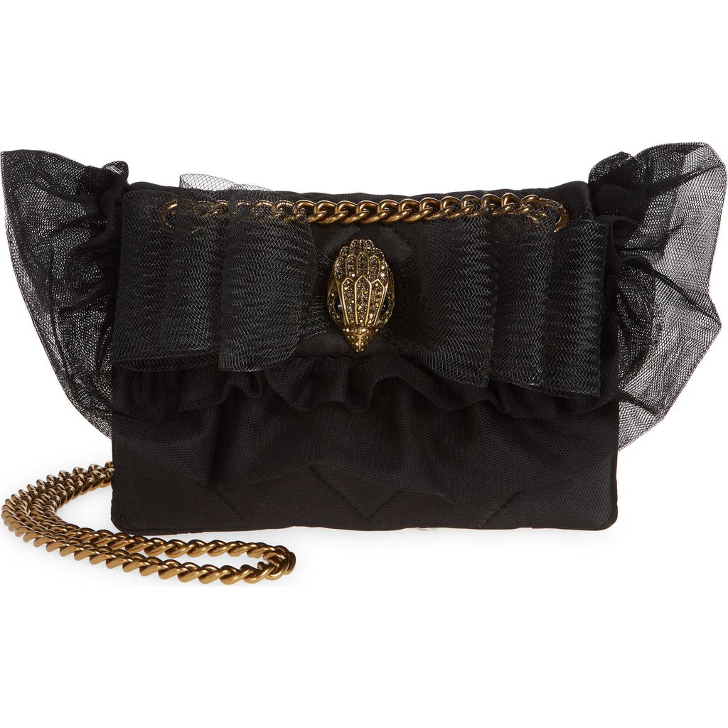 Kurt Geiger London Kensington Mini Ruffle Shoulder Bag In Black