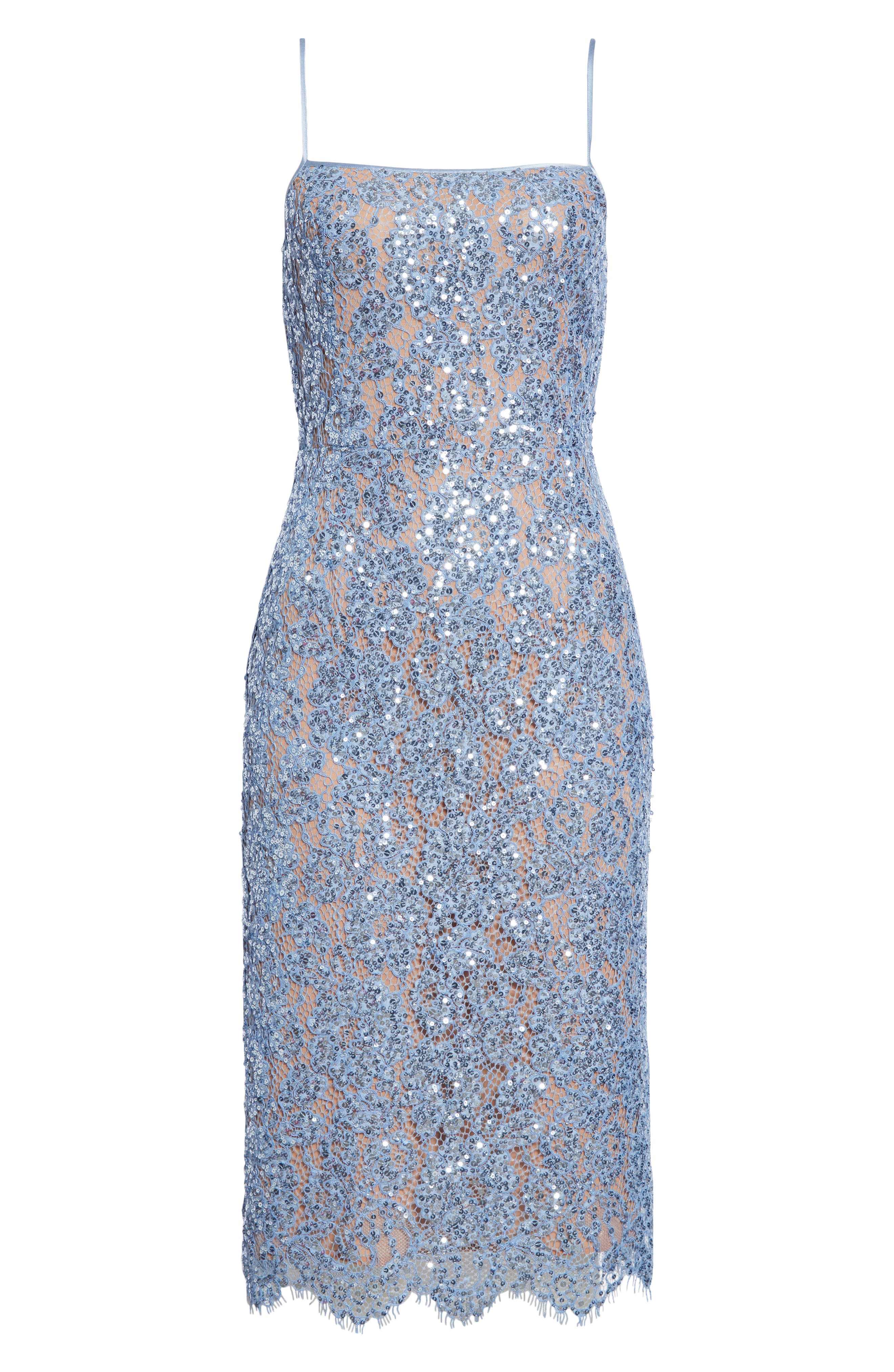 michael kors sequin slip dress Michael Kors Collection - - Sequin-Embellished Lace Midi Slip Dress - Pink  - US 12