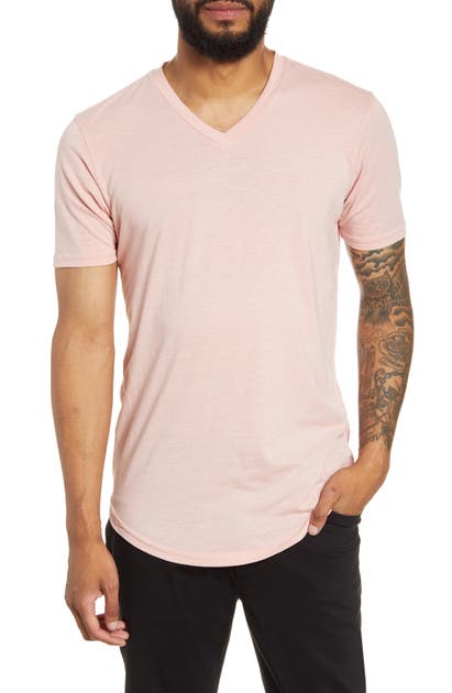 Goodlife Scallop Triblend V-neck T-shirt In Barely Pink