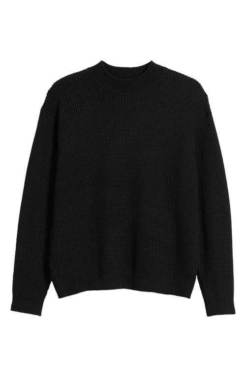 Shop Krost Chunky Cotton Crewneck Sweater In Black